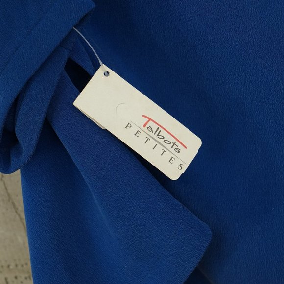 New Adriana Papell Talbots Size 8 Petit Royal Blue Silk Pants Suit - Picture 7 of 7